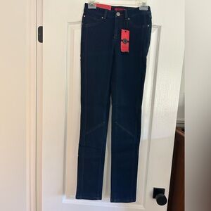 Love Denim Brand Skinny Blue Jeans with Whiskering Details Dark Indigo Sz 2